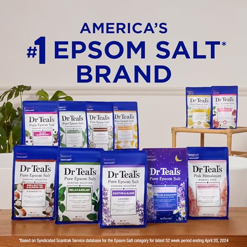 Dr Teal's Pure Epsom Magnesium Salt Soak, Stress Relief with Essential Oils, 3lbs