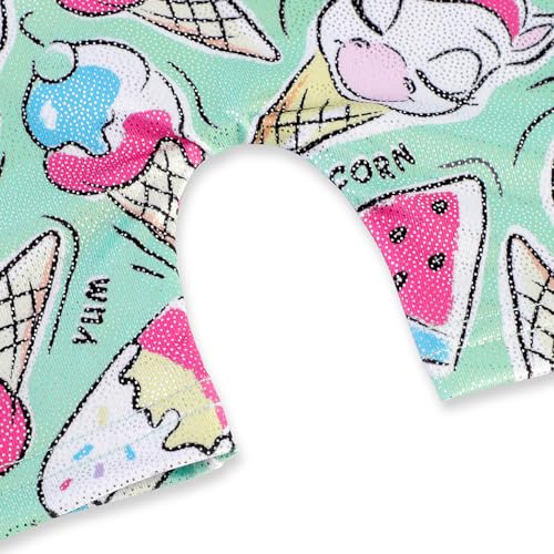 EQSJIU Dance Leotards For Toddler Girls Green Ice Cream Girls Gymnastics Unitard 5-6 Years
