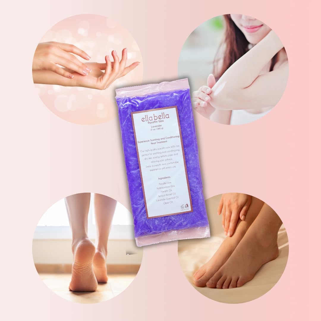 ELLA BELLA® Paraffin Wax Refill Lavender • Therapeutic Hand & Foot Wax for Paraffin Bath • Deep Moisturizing & Soothing Relief • Compatible with our Wax Machine