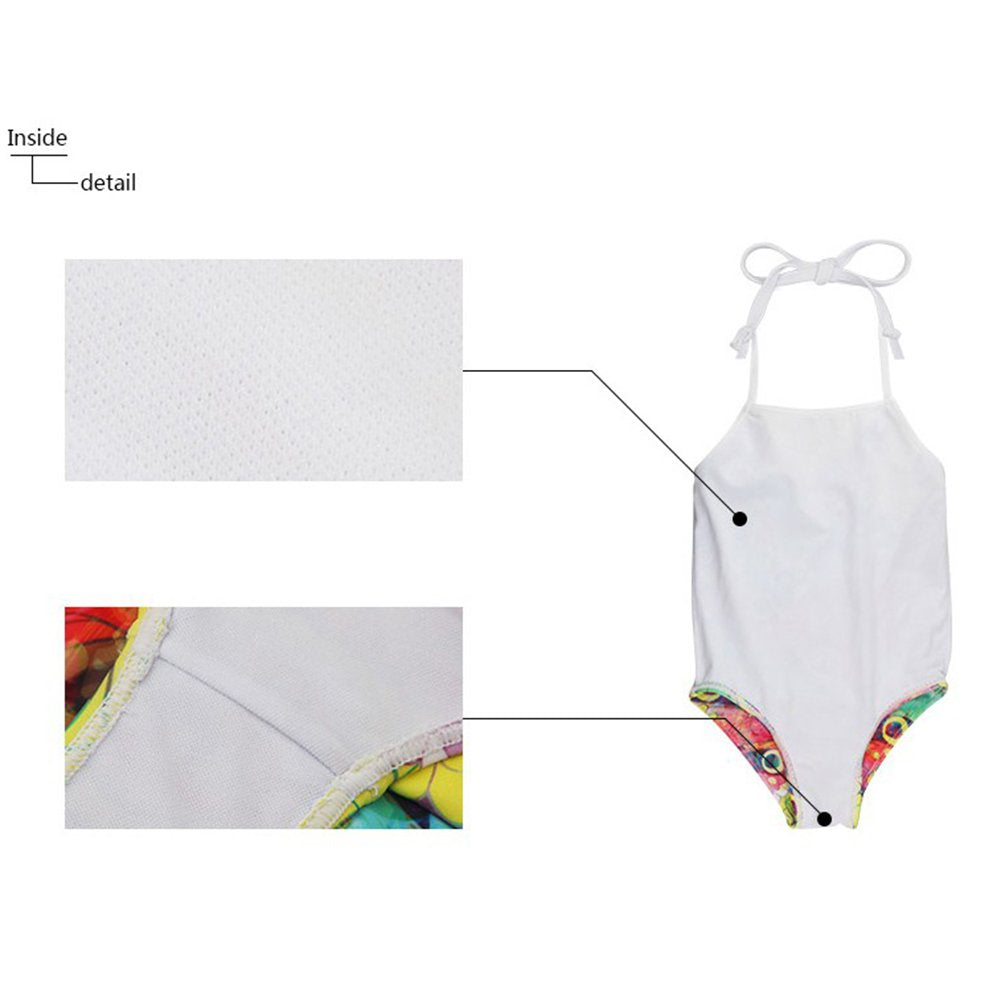 ELEQIN Swimsuits One Piece Swimwear Cute Rainbow Elephant Design Bathing Suits Rash Guard UPF 50+,3T-4T