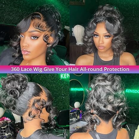 200% Density Loose Wave Lace Front Wigs Human Hair Pre Plucked 360 HD Transparent Lace Front Wig WithBaby Hair Lace Front Wigs Human Hair LooseDeep Wave Lace Front Wigs ForWomen Natural Color(18 Inch)