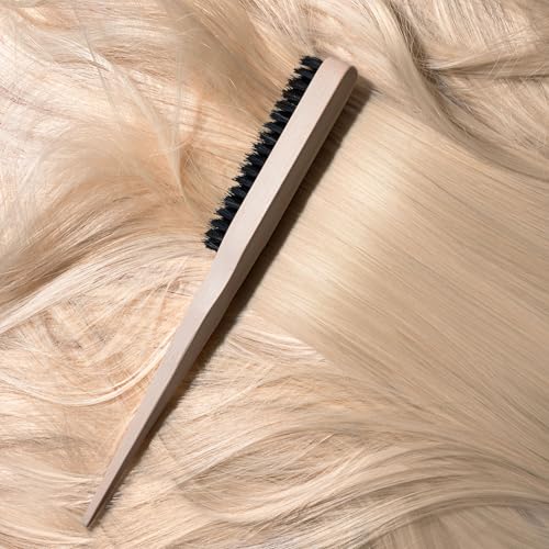 EcoTools Slick Back Hairbrush, Small Brush For The Perfect Ponytail Or Bun, Tease, Smooth, & Style Hair, Tame Frizz & Flyaways, Renewable Bamboo Handle & Vegan Boar Bristles, Cruelty-Free, 1 Count