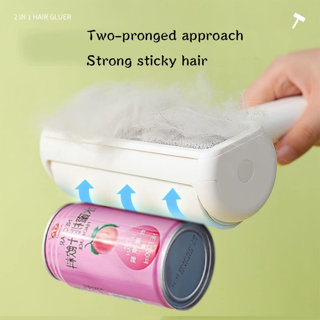 2in1 Pet Hair Remover Roller + Dust Tube Design - Upgraded Reusable Cat & Dog Hair Remover Set with Comfy Handle - Pet Lint Roller for Couch, Bed (Color : D) (B)