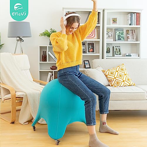 ENOVI Starfish Ball Chair, Yoga Ball Chair Exercise Ball Chair Ergonomic Design for Home Office Desk, Stability Ball & Balance Ball Seat to Relieve Back Pain, 24IN, AP