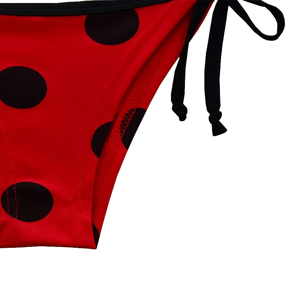 Dressy Daisy Toddler Girls Ladybug Red & Black Polka Dots Bathing Suit Triangle Bikini Swimsuit Swimwear Size 3T 062