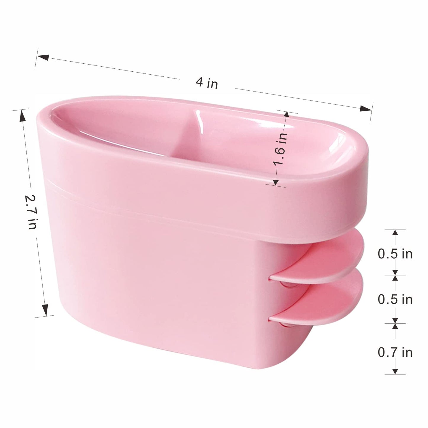 2-in-1 Dip Powder Recycling Tray System & French Tip Mold Dip Nail Tray - Nail Powder Glitter Rhinestones Pearls Saver Holder Storage Container Recycling Tool - French Smile Line Making Mold - Pink