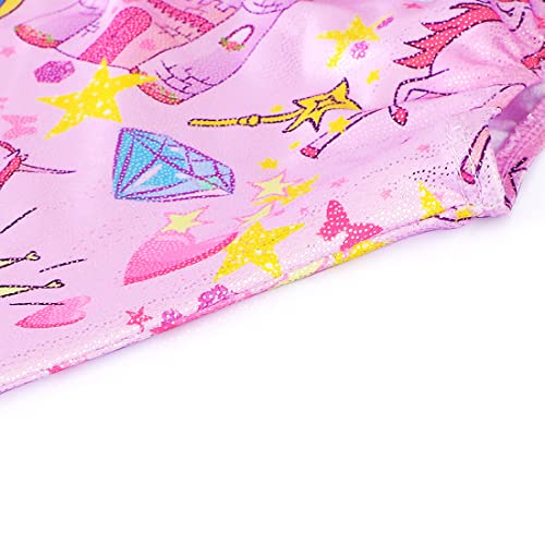 EQSJIU Leotards For Girls Gymnastics With Shorts Sparkle Unicorn 5t Size 5-6 Years Old 5-6x Castle Hot Pink Rainbow Outfits Apparel Biketard