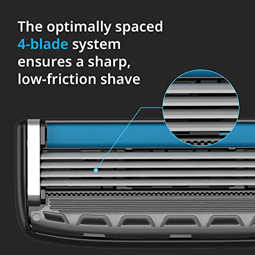 Dorco Pace 4 Pro - Four Blade Razor Shaving System - 10 Pack (10 Cartridges + 1 Handle)