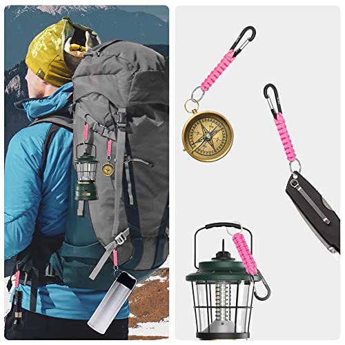 EOTW Carabiner Keychain, Small Carabiner Clip with Paracord Keychain Mini Aluminum D Ring Key Organizer