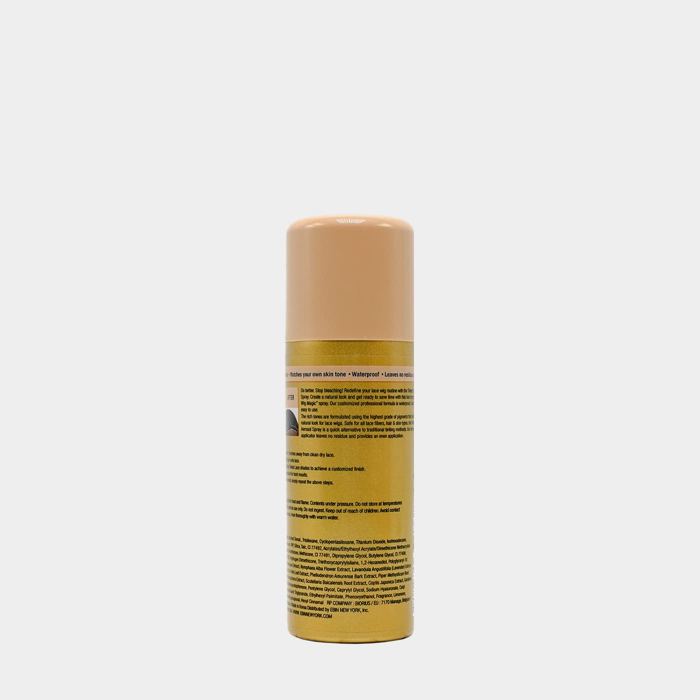 EBIN NEW YORK Tinted Lace Aerosol Spray 3pack – Medium Warm Beige 2.7 Oz/ 80 mL | Quick Dry, Water-Resistant, No Residue, Even Spray, Matching Skin Tone, Natural Look
