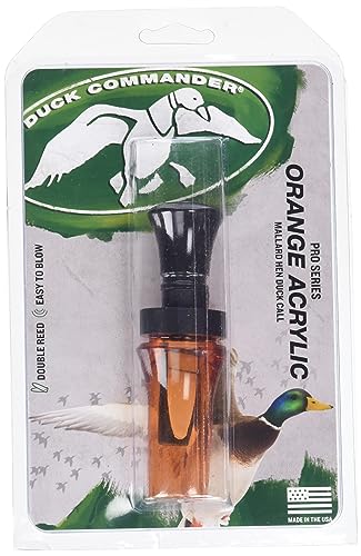 Duck Commander Jase Robertson Pro Series Duck Call - Easy Blowing, Double Reed Acrylic Duck Call for Duck Hunting Accessories - Orange Acrylic