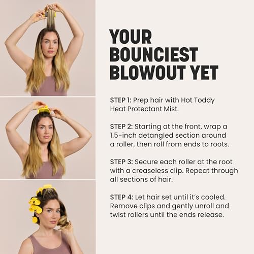 Drybar The Roller Club Curling Hot Rollers | 10 Rollers, 2 Sizes, Heats-Up Fast, Gentle on Hair, Reduces Frizz, Adds Shine, comes with Heat-Resistant Bag