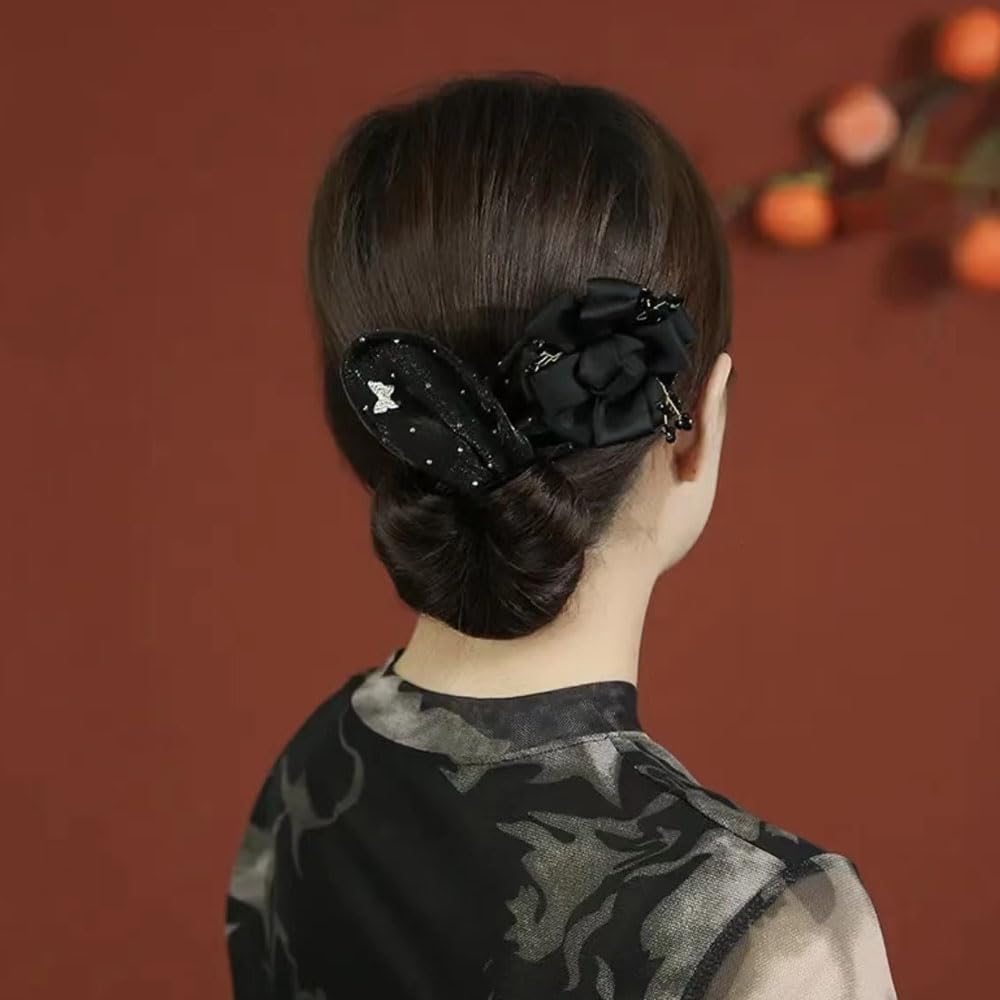 3 PACK Camellia Flower Hair Bun Makers, Quick Fashion Hair Accessories for Women (Style 2)
