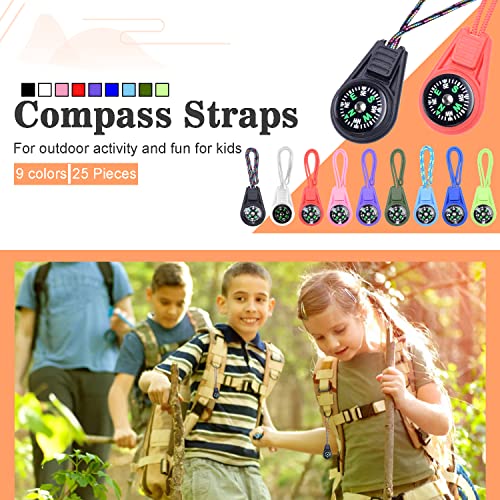 25 Pack Compass for Kids Compass Hiking, Mini Compass Survival, Small Compass Bulk, Boy Scout Compass Party Favor Pocket