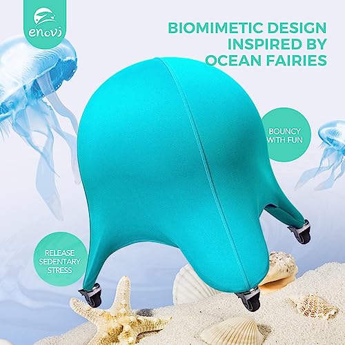 ENOVI Starfish Ball Chair, Yoga Ball Chair Exercise Ball Chair Ergonomic Design for Home Office Desk, Stability Ball & Balance Ball Seat to Relieve Back Pain, 24IN, AP