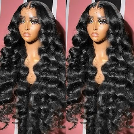 200% Density Loose Wave Lace Front Wigs Human Hair Pre Plucked 360 HD Transparent Lace Front Wig WithBaby Hair Lace Front Wigs Human Hair LooseDeep Wave Lace Front Wigs ForWomen Natural Color(18 Inch)