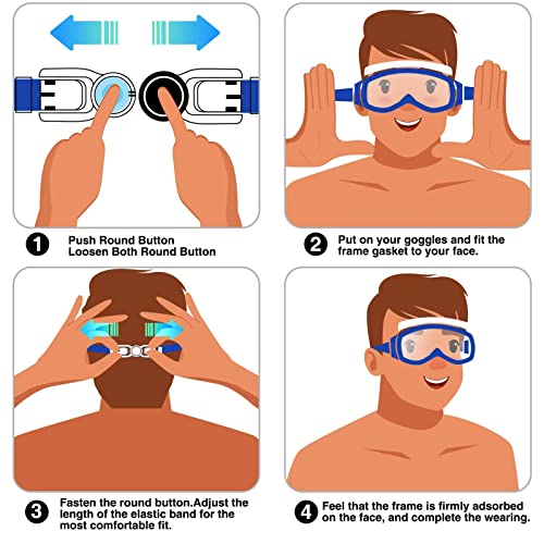 EasYoung 2-Pack Kids Swim Goggles, Wide Vision Swim Goggles for Child from 3-15