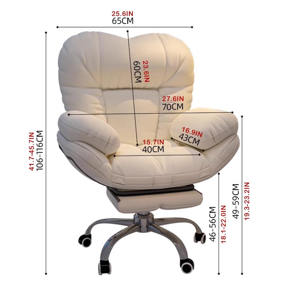 DZDZXQG Modern Gaming Office Chair, Dark Gray, Ergonomic, Adjustable Height, Recliner, Arm Rest, 2 Reclining Positions, Matt Paint Finish, For Gaming, Dining, Reading, Office Use