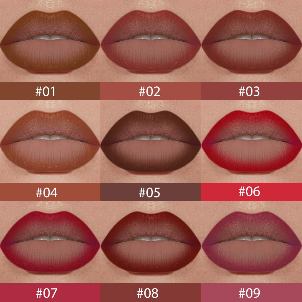 2-in-1 Gradient Lip Liner and Lipstick Lip Combo Set, Matte Lipstick Crayon Lip Liner pencil, High Pigmented Long Lasting Waterproof Smudge Proof Lip Liner (01#+03#+05#, 3 Count (Pack of 3))