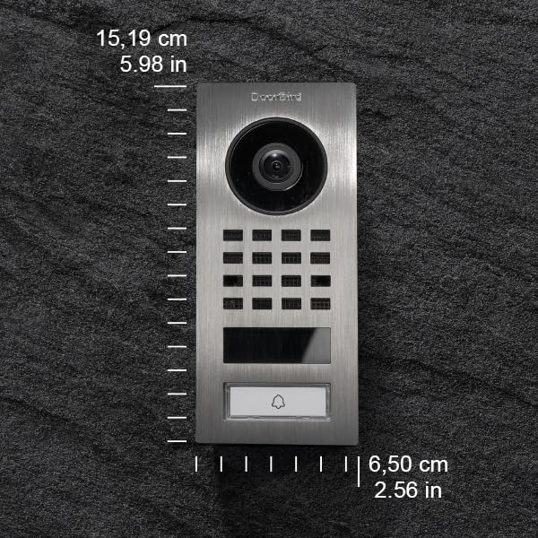 DoorBird IP Video Door Station D1101V Surface-Mount, Stainless Steel V2A, Brushed, Surface-mounting POE Video Doorbell