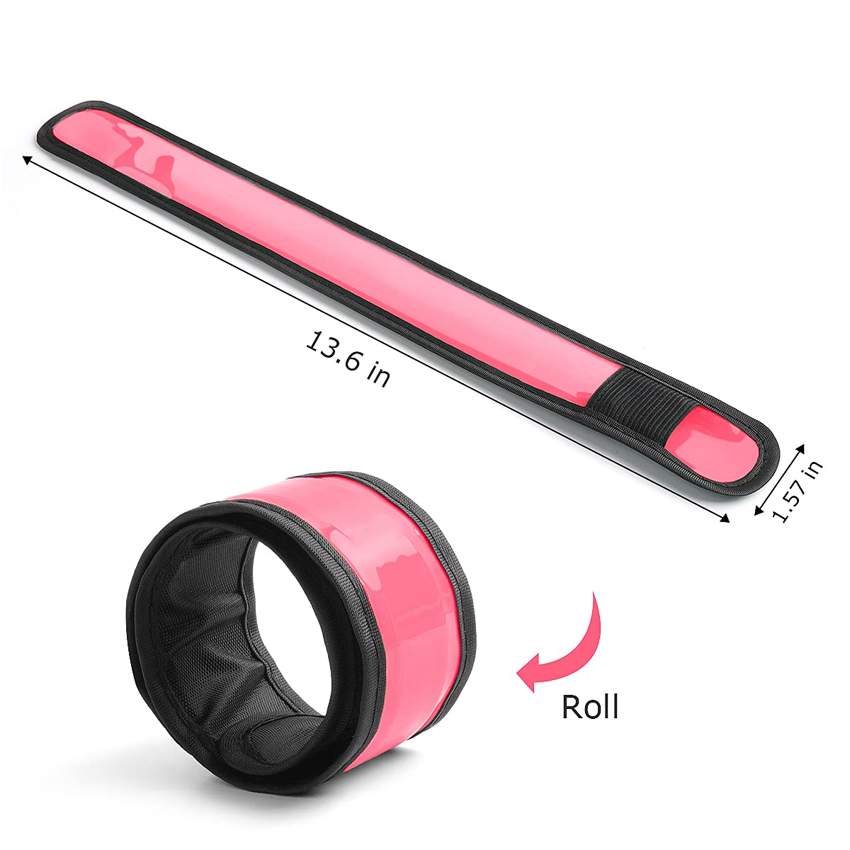 esonstyle Pack of 6 LED Light Up Band Slap Bracelets Night Safety Wrist Band for Cycling Walking Running Concert Camping Outdoor Sports (6 pcs-Pink)