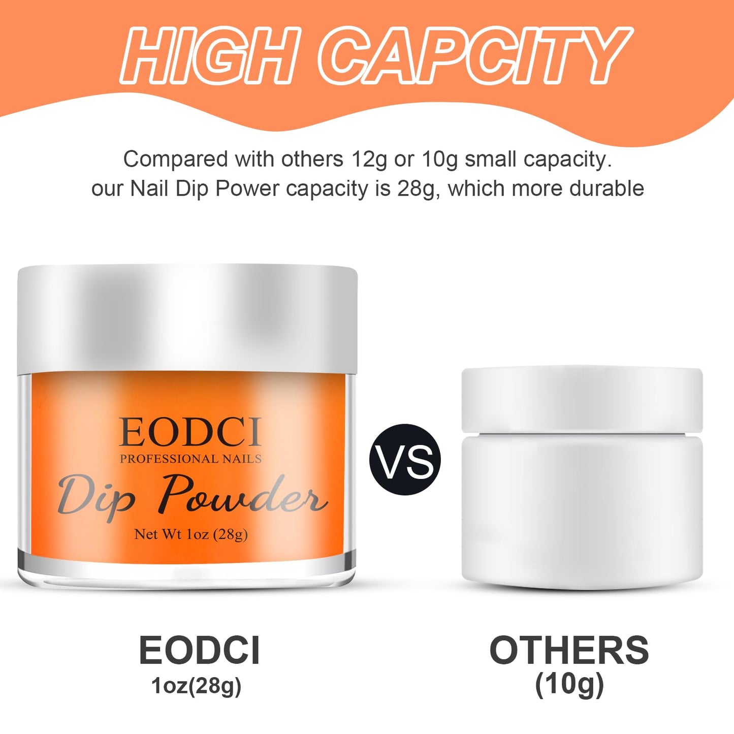 EODCI Nail Dip Powder Orange Yellow Color, EODCI Dipping Powder French Nail Art Starter Manicure Salon DIY at Home, Odor-Free and Long-Lasting, No Needed Nail Lamp Curing, 1 Oz