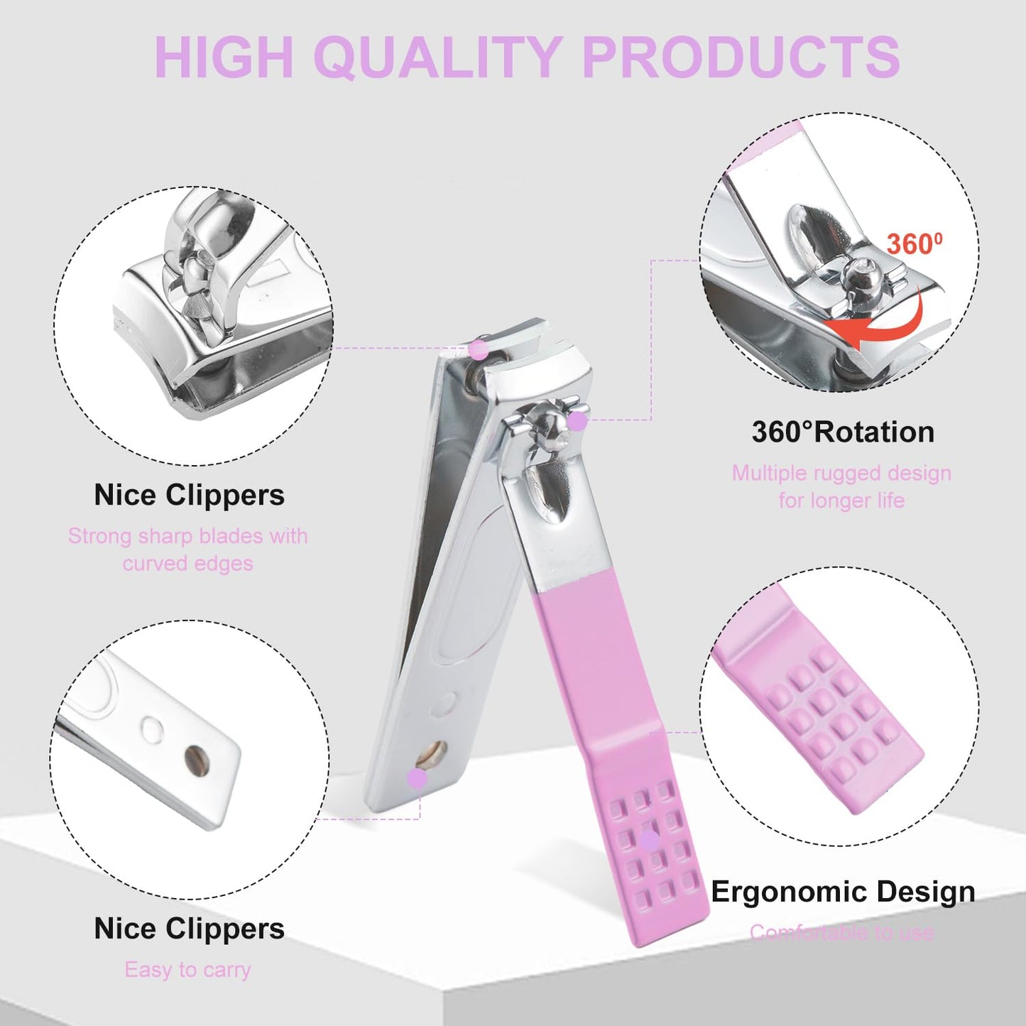 10 Piece Nail Kit, Manicure Kit, Nail Care Kit For Women, Manicure Pedicure Set, Nail Clippers Toenail Clippers Kit, Professional Manicure Kit Pedicure Kit, with Luxurious Travel Case - Rose Red