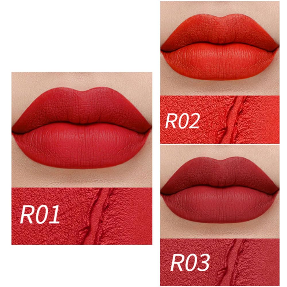 3 Pcs Matte Velvet Lipstick for Women Set,Nude Long Lasting Matte Lip Stick 24H Waterproof for Girls Natural Lip Makeup,Matte Non-Stick Lipstick Makeup for Women,labiales magicos 24 horas originales