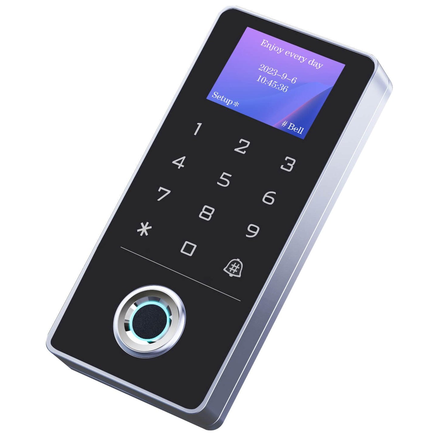 Door Access Control System Kit - Fingerprint, RFID Card, and Password Entry, 600LB Magnetic Lock, Infrared Wireless Switch, Waterproof Door Access Controller with LCD Screen Display