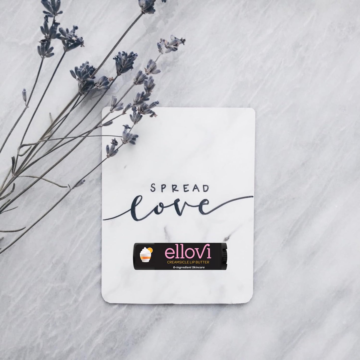 Ellovi Natural Lip Butter Lip Balm - Creamsicle - Pure Enough to Eat - Made With Just 6 Vegan Ingredients - 100% Natural & Organic Moisturizing Lip Care for All Day Hydration (2-Pack)