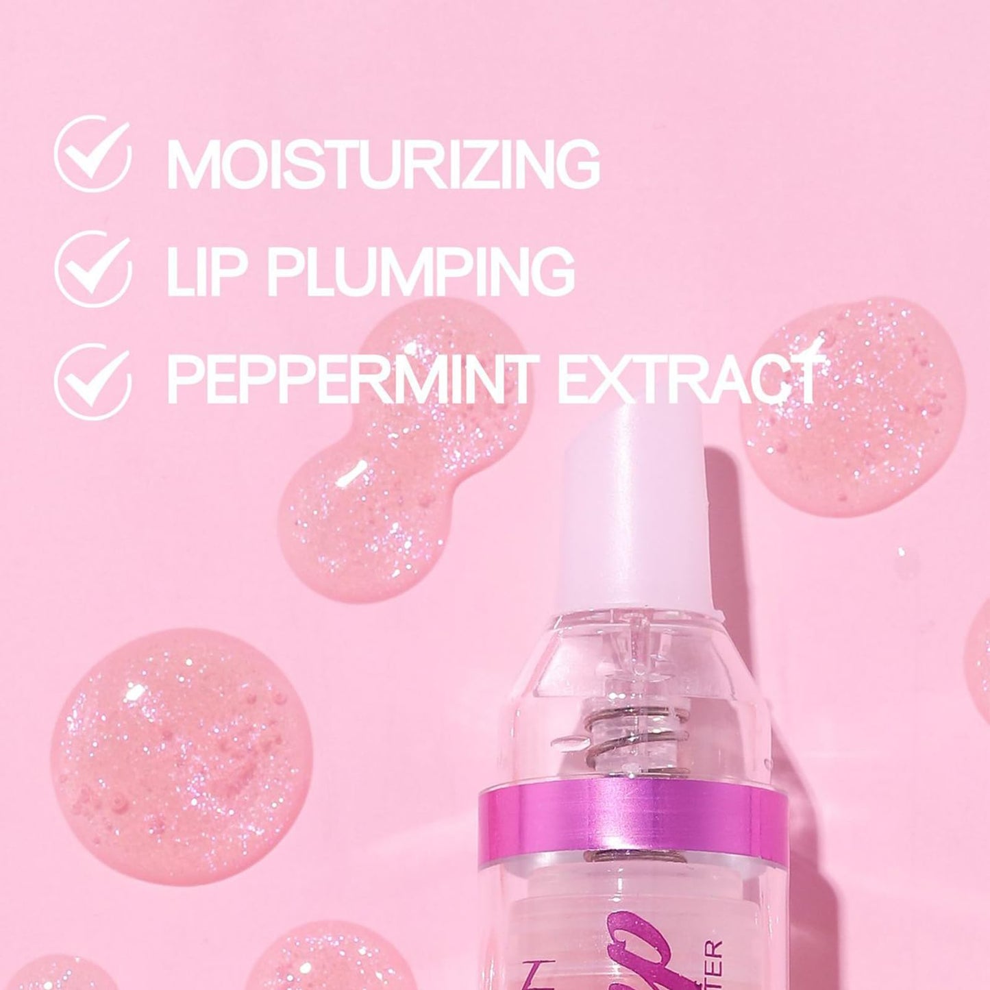 Erinde Lip Plumper Gloss, Natural Spicy Lip Plumping Booster Lip Plumping Oil, Ultra-Hydrating & Nourishing Plump Lip Plumper, Glossy Finish Fuller Lip Plumping Lip Gloss for Women Girls, 04#