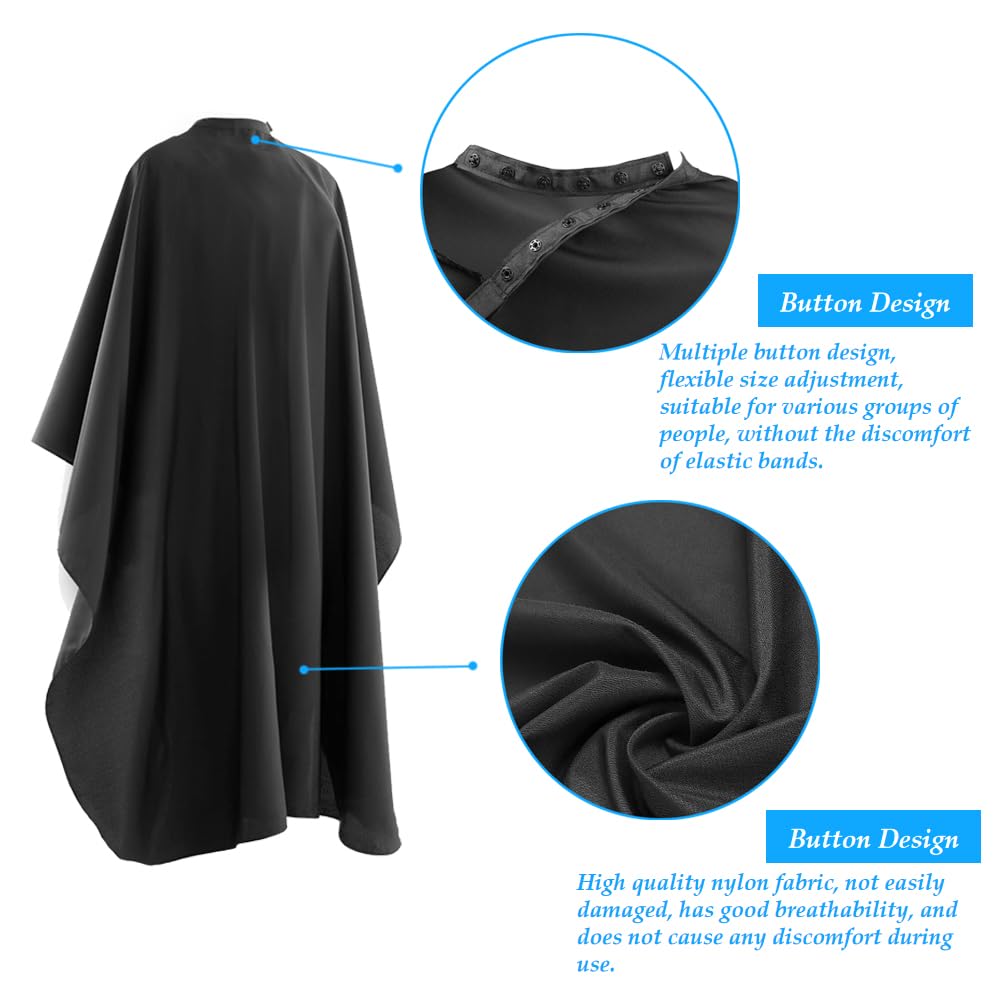 1 PACK Hair Salon Capes with Snap Closure Waterproof Hairdressing Styling Hair Cutting Coloring Nylon Cape with Brush for Barber Hairdressers