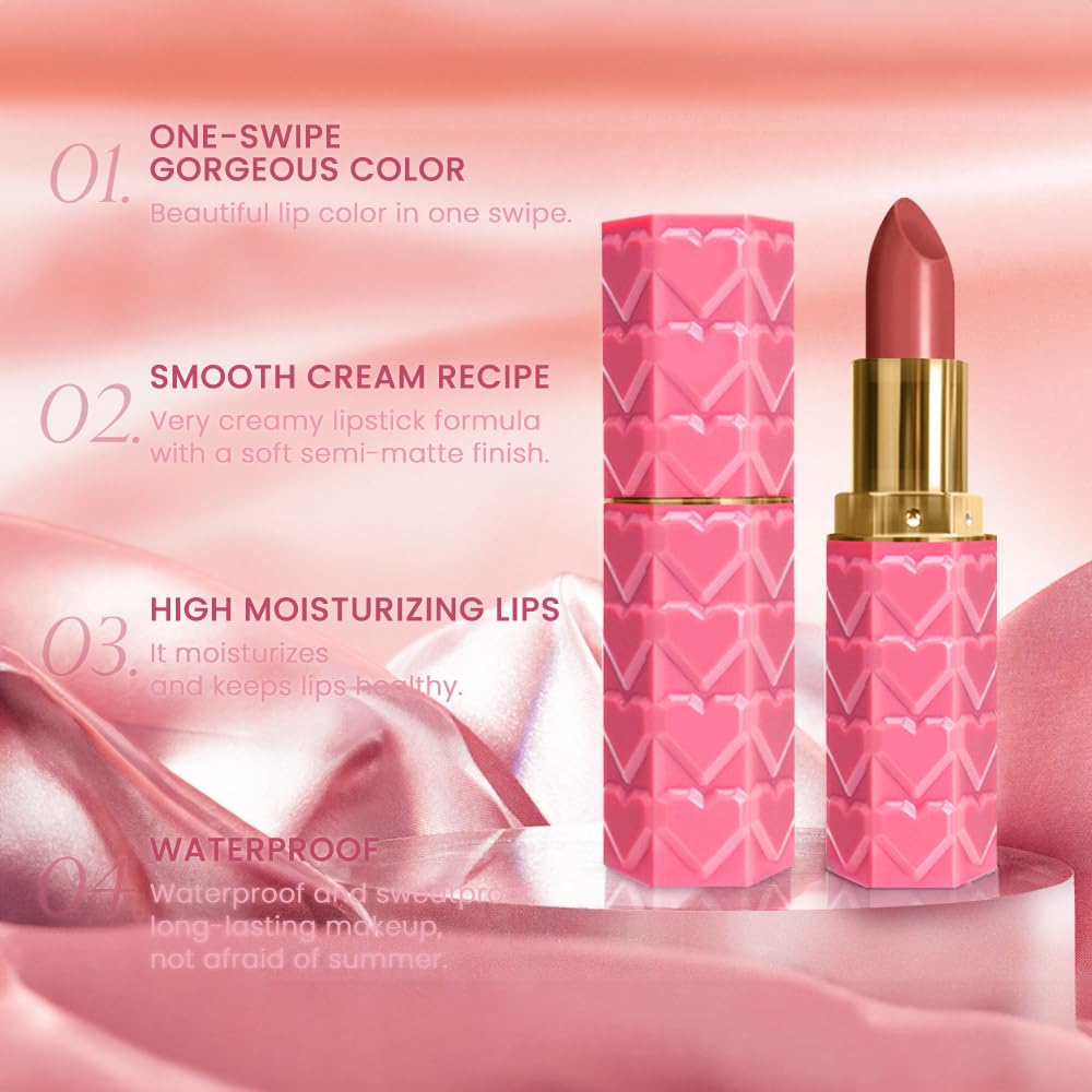 3 Pcs Matte Velvet Lipstick for Women Set,Nude Long Lasting Matte Lipstick 24H Waterproof for Girls Natural Lip Makeup,Matte Non-Stick Lipstick Makeup for Women,labiales magicos 24 horas originales