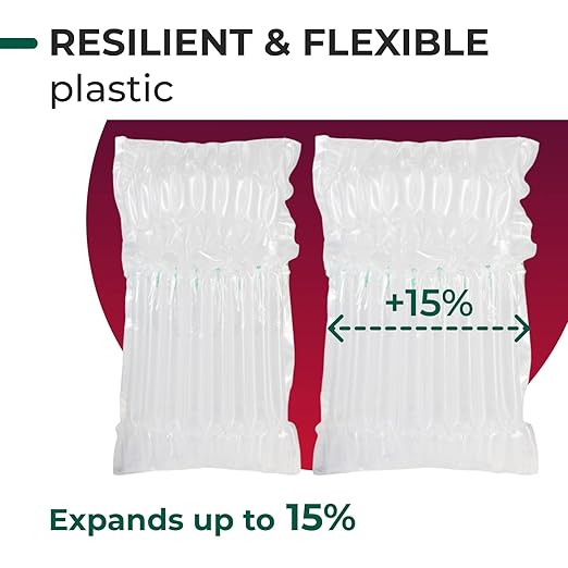 IDL Packaging Inflated 32 oz Bottle Air Bags, Self Sealed, Pack of 3 - Reusable Air Column Bags for Packing, Travel and Shipping - Cushioning Protector for Glass, Ceramic, Breakables