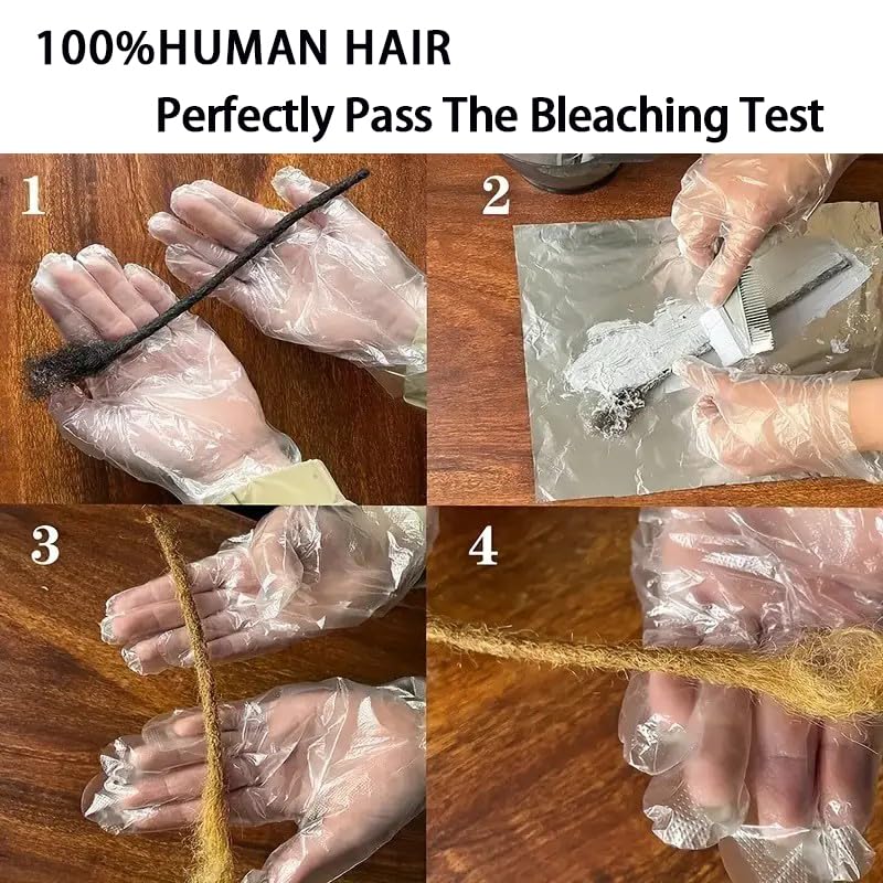 Dreadlock Extensions Human Hair 100% Human Hair for Man/Women/Kids Full Handmade Permanent Loc Extensions Can Be Dyed Bleached Curled Twisted Soft Dreadlocks (0.4cm Thickness 10 Inch 60 Strands, 1B)