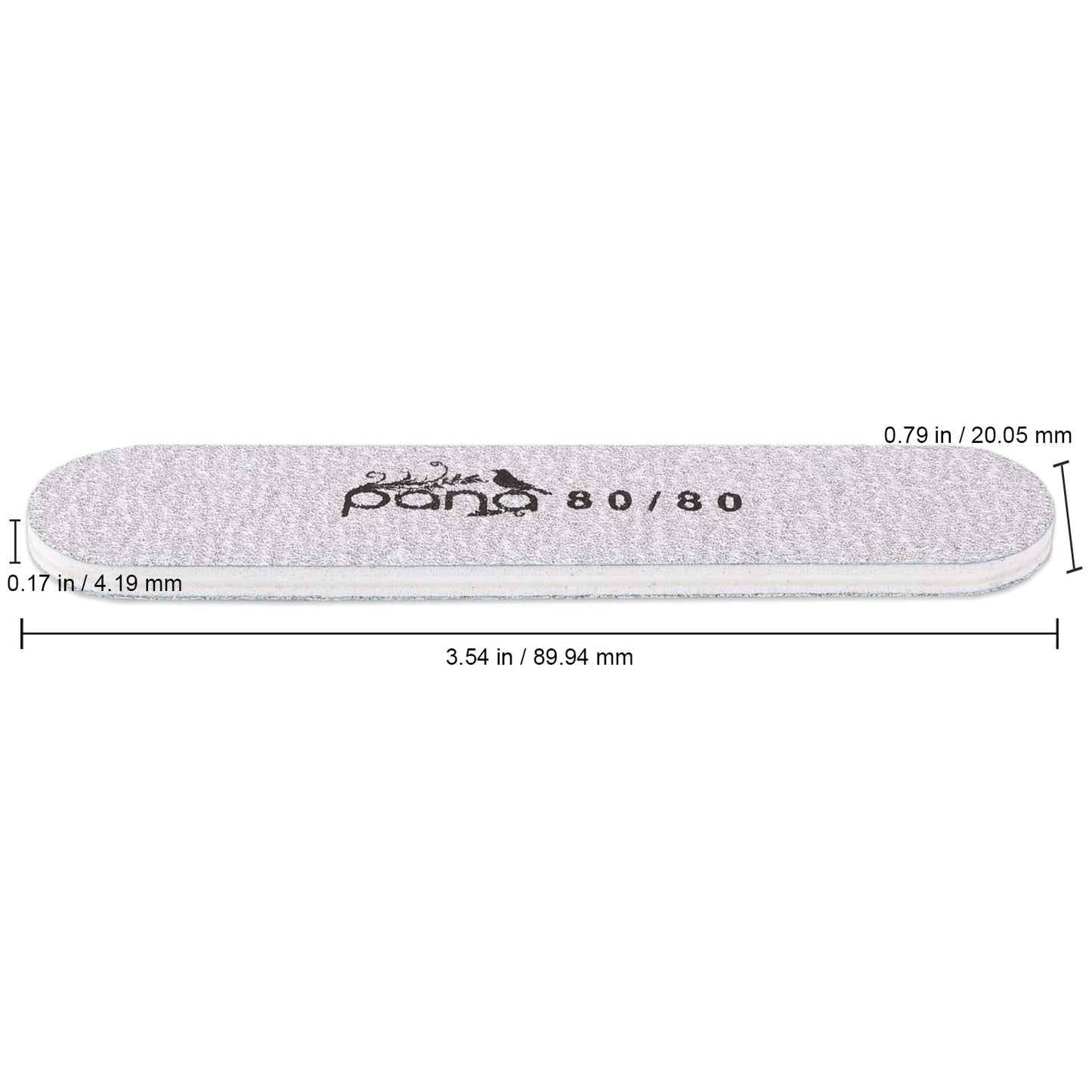 25PCS Mini Size PANA Professional Double Sided Nail Files - Zebra, 80/80 Grit - Emery Board Nail Buffering File Manicure Pedicure Nail Polisher Washable