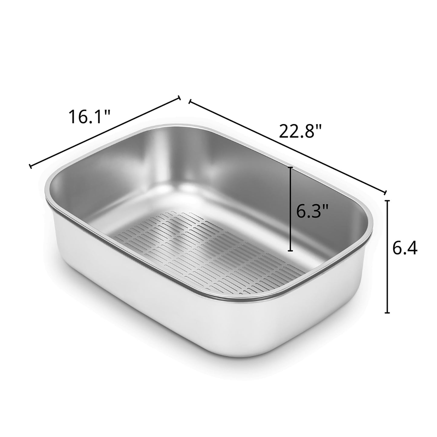 DOWANQO Stainless Steel Sifting Litter Box with Lid, Metal Litter Pan Tray with Scoop for Big Cats & Multi Cat, Extra Large Cats Litterbox Odor Control, Easy Clean (with Enclosure & Step, X-Large)