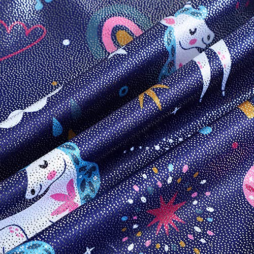 EQSJIU 5-6years Girls Gymnastics Leotards Darkblue Unicorn Cute Leotard For Girls Mermaid Rainbow Cupcake Dinosaur Sparkle 5years 6years
