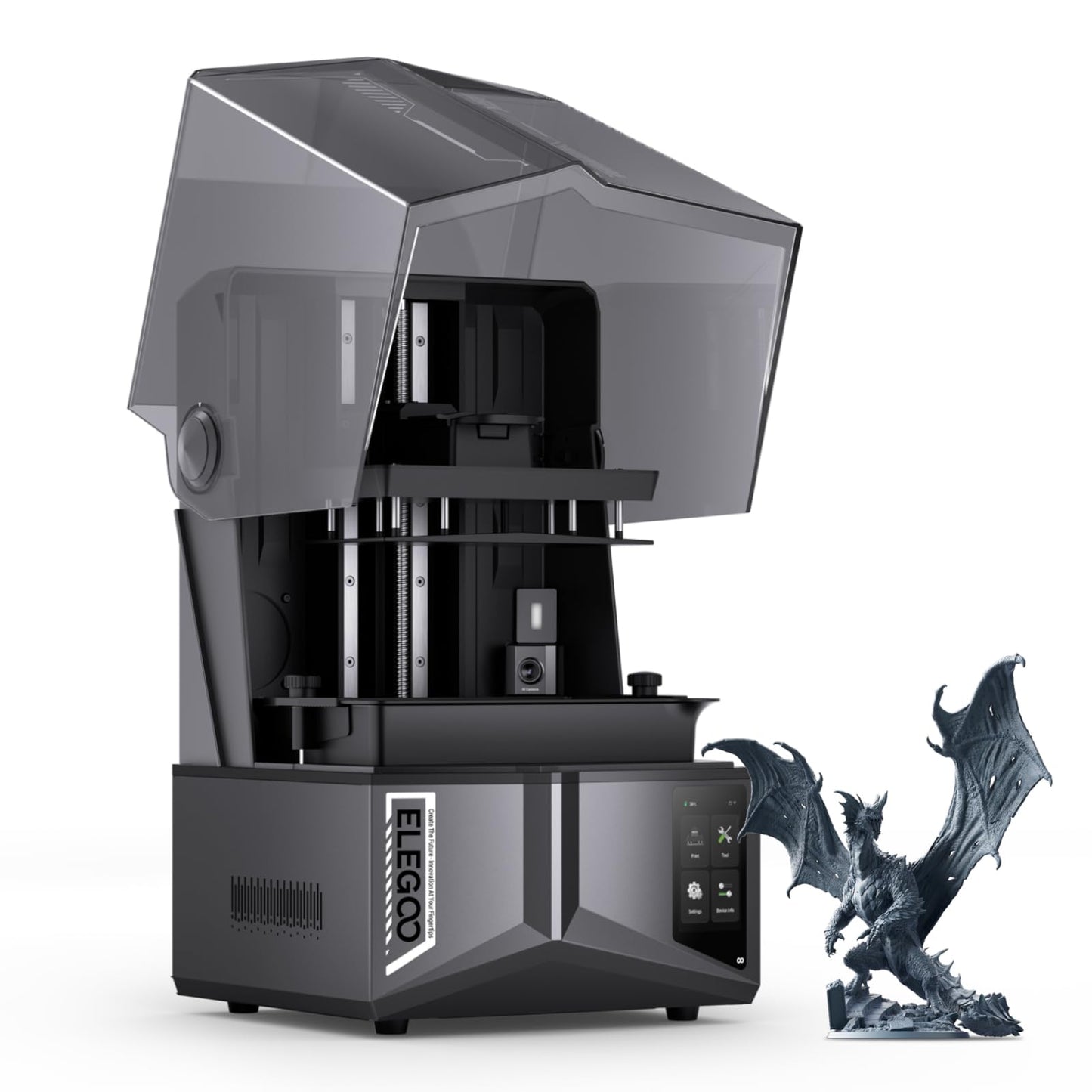 ELEGOO Saturn 4 Ultra 16K Resin 3D Printer with 10" 16K Mono LCD and Flip-up Lid, Smart Tank Heating at 30 ーC, 150mm/h High Speed Printing, Large Printing Size of 8.33x4.66x8.66 Inches