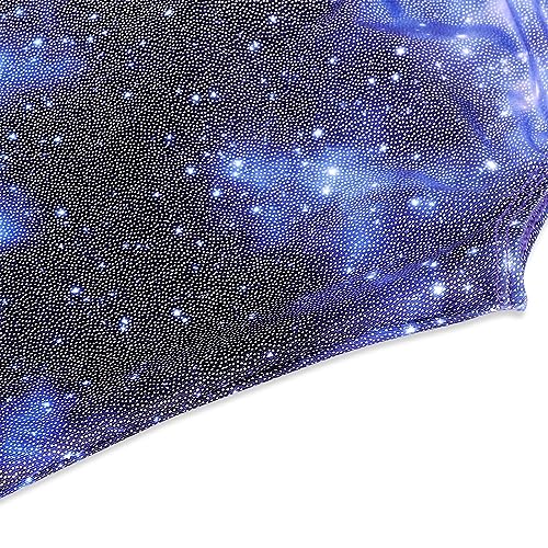EQSJIU Gymnastics Gifts For Girls Biketards Rainbow Unicorn Dinosaur Mermaid Leopard Donut Galaxy 5-6 Years Girls Accessories Blue Galaxy