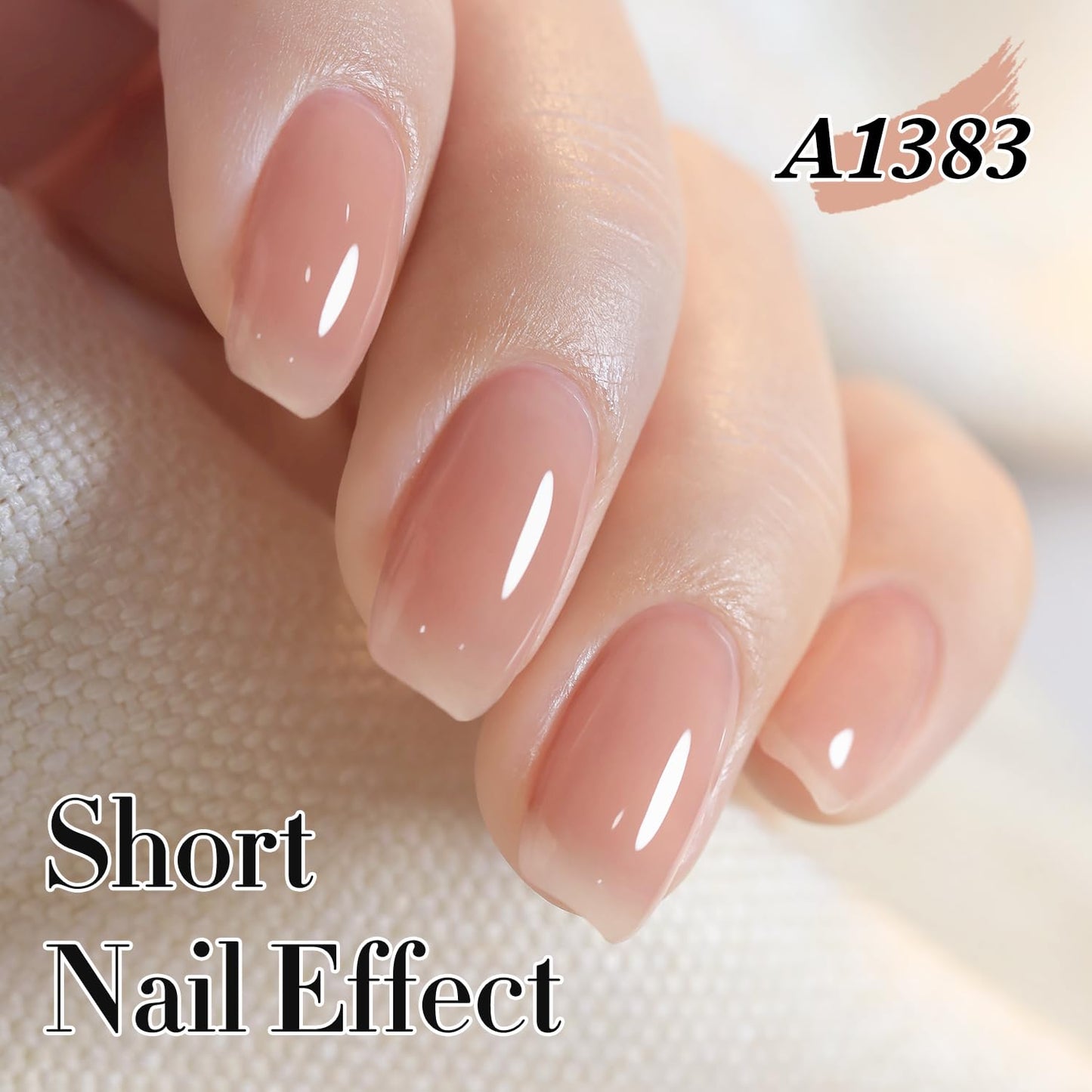 Double Rhythm 15ML Gel Polish Jelly Sheer Pastel Light Milky Color 1 PC 0.53 OZ Bottle UV Nail Polish Art Salon at Home for Women (Baby Pink Nude-B-A1383)