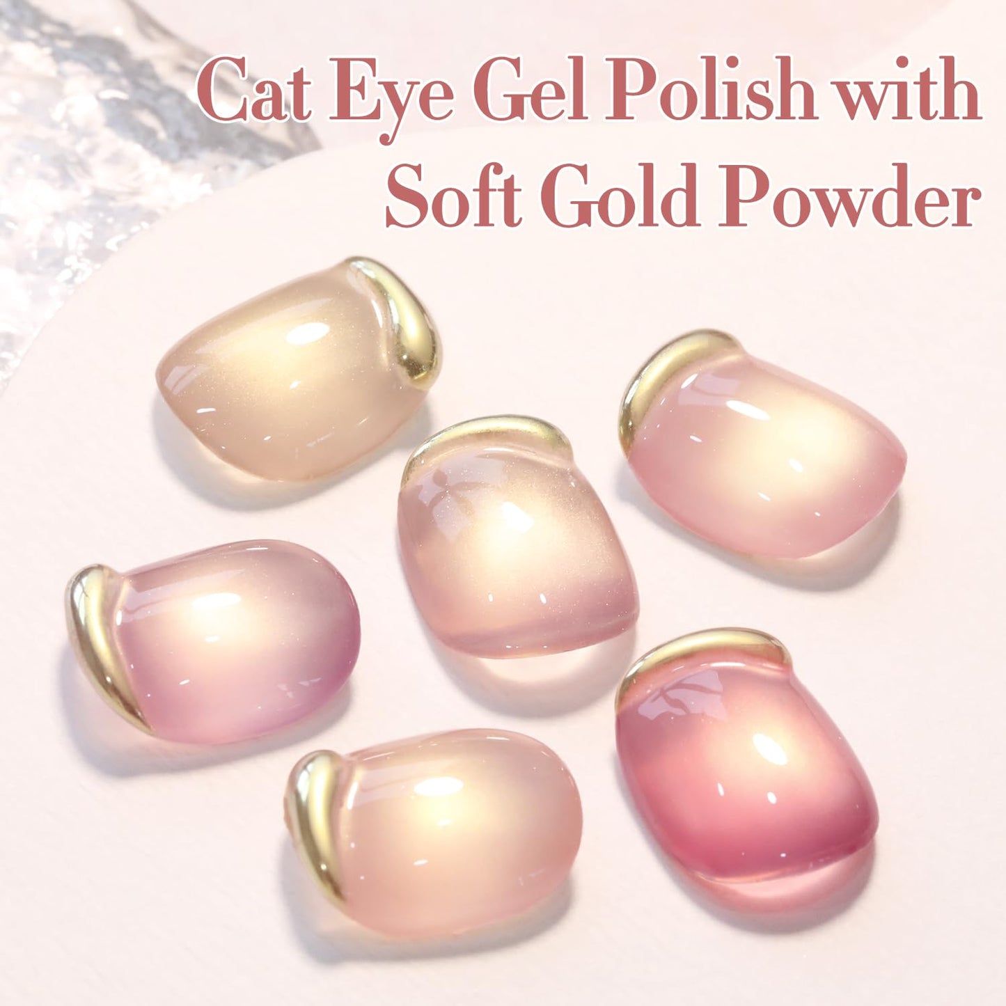 Double Rhythm 0.5 Oz Cat Eye Gel Polish with Magnet Same Color Same Bottle Holographic Glitter Shimmer Translucent Color Salon Soak Off Magnetic Nail at Home (Plum Pink-MC1181)