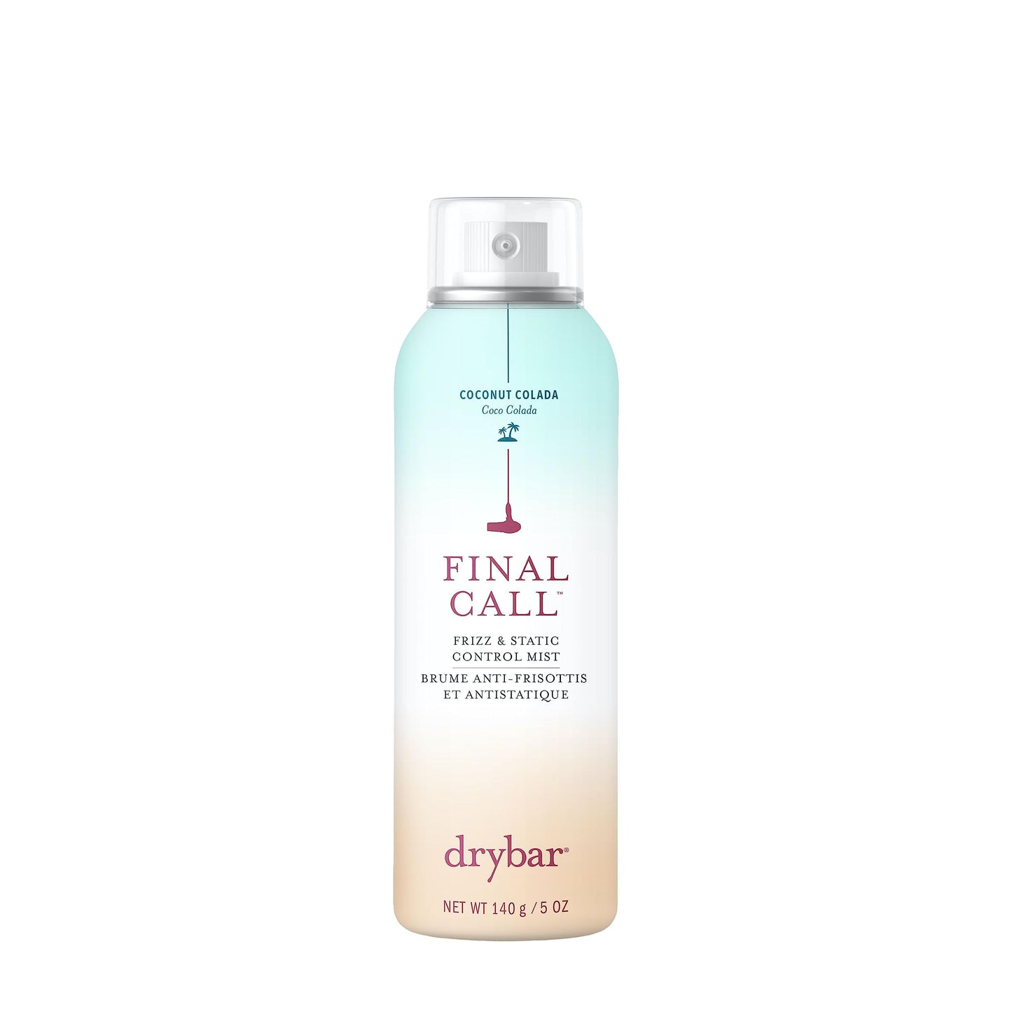 Drybar Final Call Frizz & Static Control Mist Coconut Colada Scent - Full Size | Fights Frizz, Tames Flyaways to Maintain Smooth and Shiny Blowouts, 24 Hour Frizz Control & 72 Hour Static Control