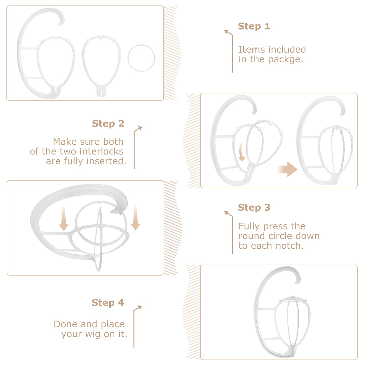 Dreamlover Hanging Wig Stands, Wig Hangers for Wigs, 2 Sets