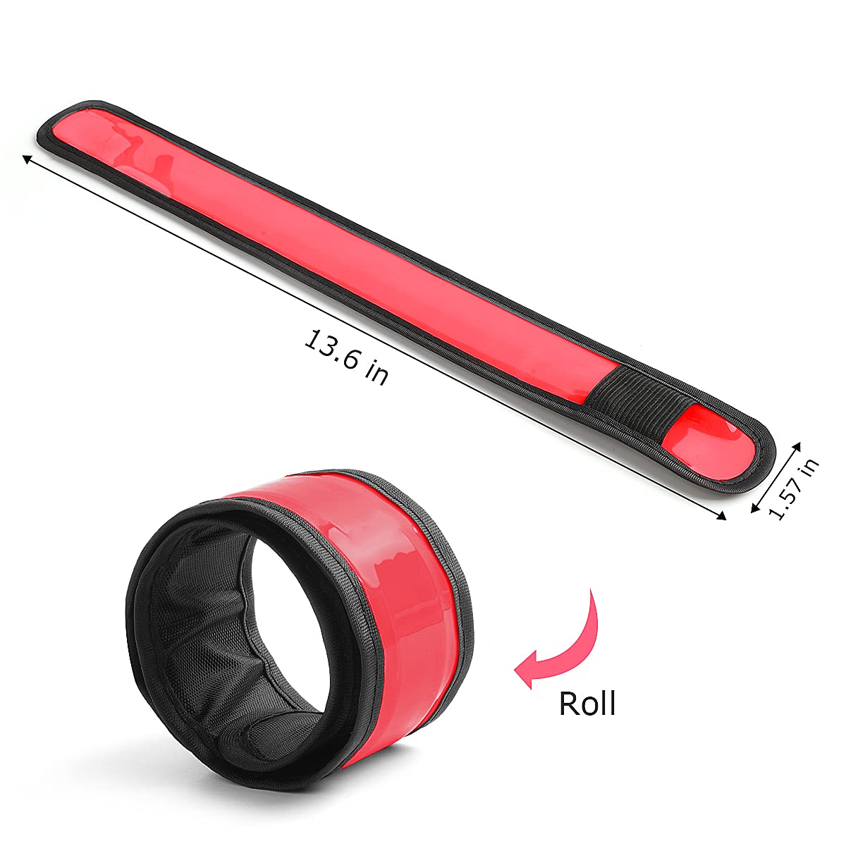 esonstyle Pack of 6 LED Light Up Band Slap Bracelets Night Safety Wrist Band for Cycling Walking Running Concert Camping Outdoor Sports (6 pcs-red)