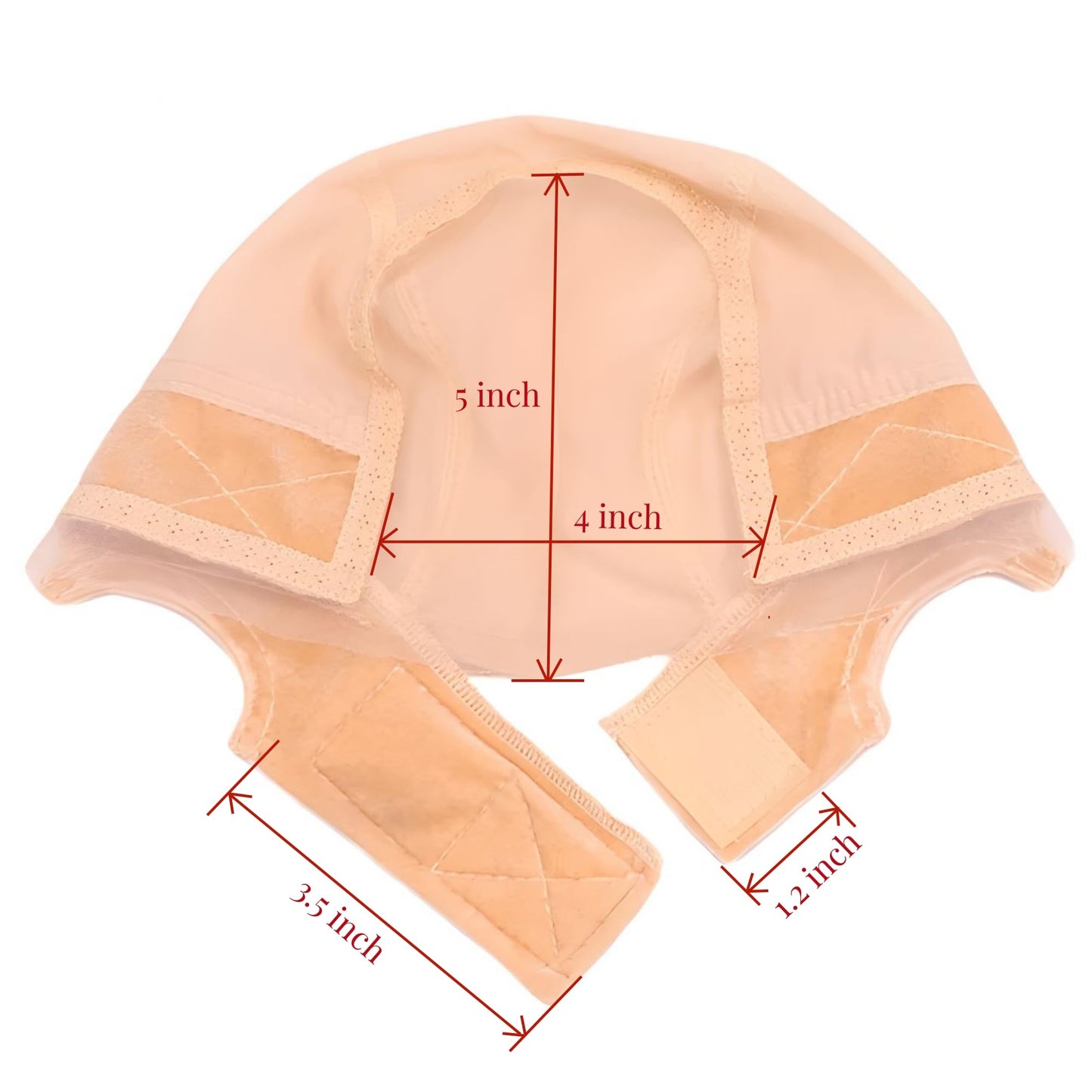 Ecojunmi Lace Wig Cap with Grip Band for Keeping Wigs in Place, 4X5 inch Transparent Adjustable Lace Wig Cap with Headband, Non-slip Wig Gripper (Brown)