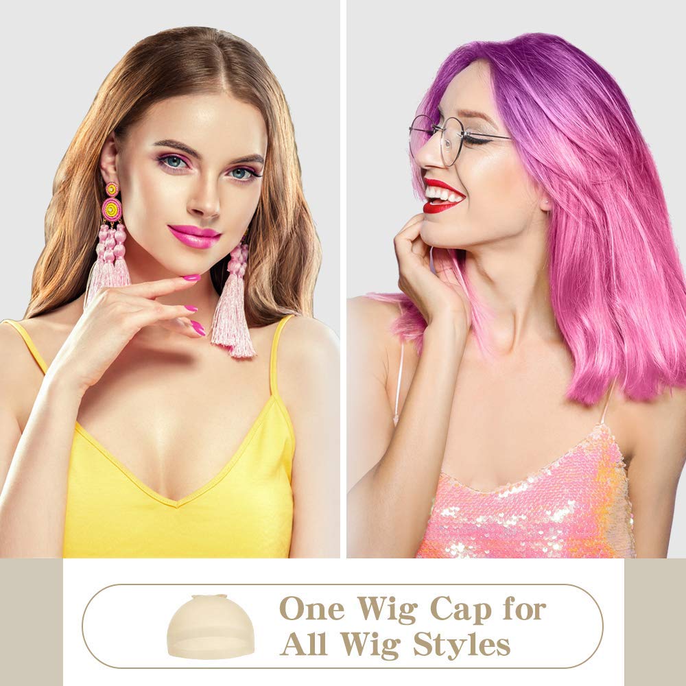 Dreamlover Nude Wig Cap for Lace Front Wig, Blond Stocking Cap for White Women, 12 Pieces