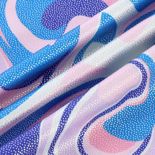 EQSJIU Leotard For Girls Dance Blue Swirl Purple Gymnastics Outfit Boys Gymnastics Clothing 8-9 Years