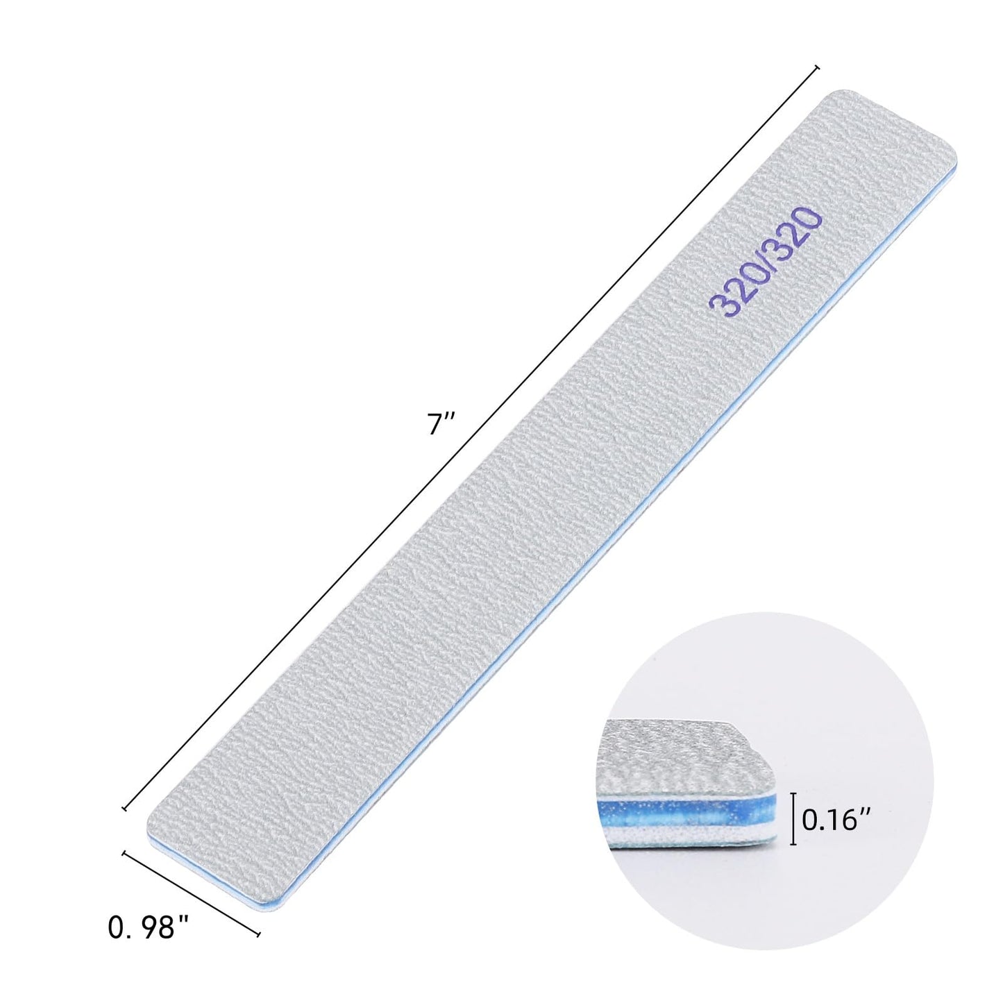 25 Count Nail Files for Natural Nails 320 Grit Fine Grit Nail Buffers for Buffing and Smoothing Nails