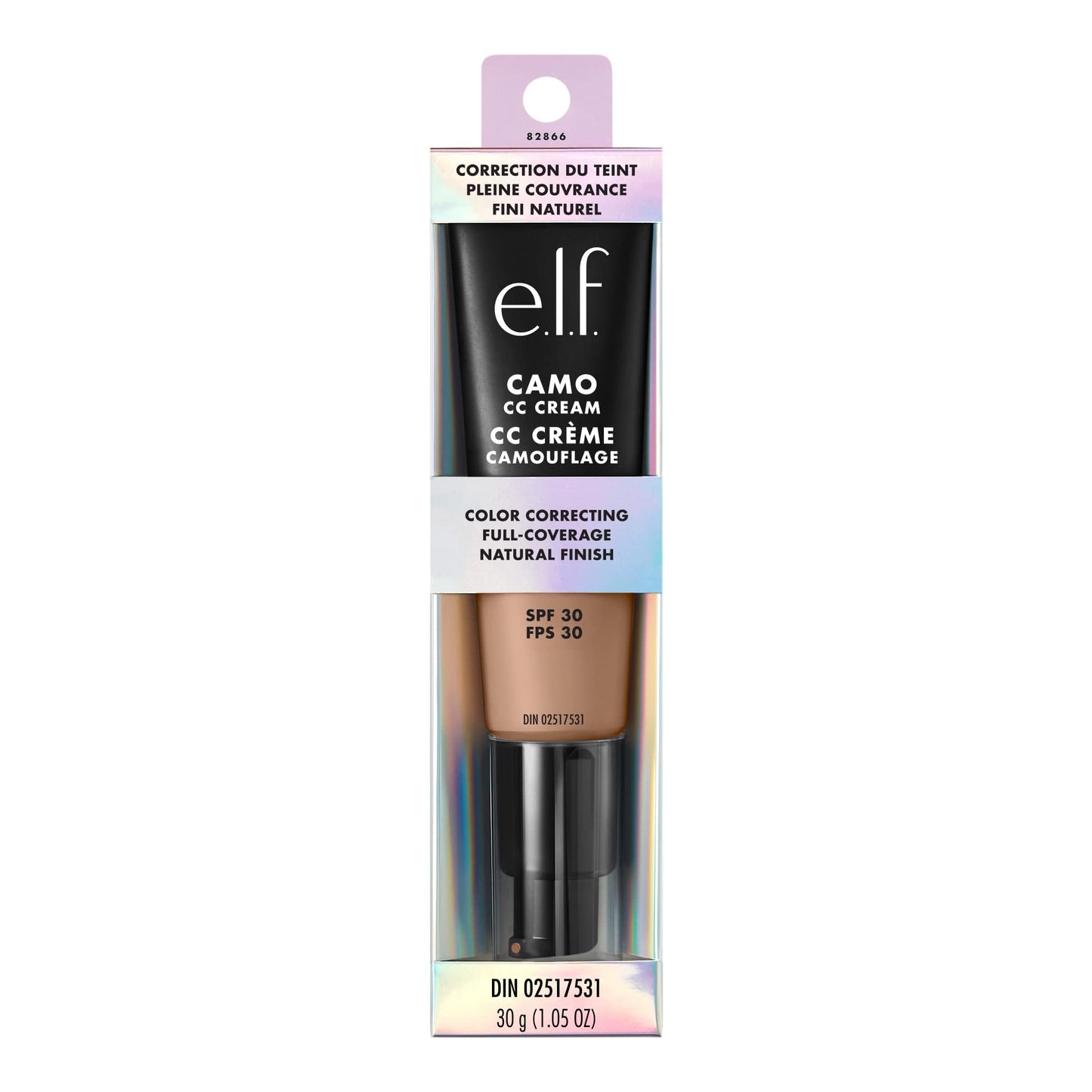 e.l.f. Camo CC Cream, SPF 30 Color-Correcting Medium-To-Full Coverage Face Foundation, Delivers An Airbrushed Finish, Vegan & Cruelty-Free, Medium 370 N